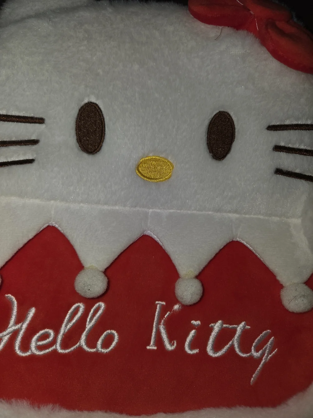 Hello Kitty Kids White & Red Plush Backpack